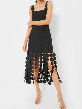 Hyacinth House NWT Black Multi Circle Mercedes Midi Dress in medium